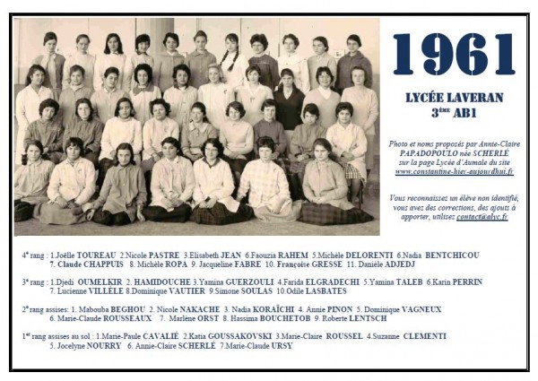 Laveran-1960-61-3eAB1-Annie-Claire PAPADOPOULO née Scherlé2