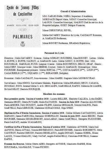 Une-Laveran-Palmarès-1929-AMP-noms alphabétique par niveau